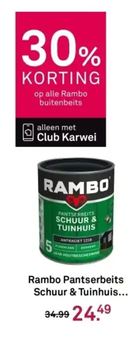 Karwei Rambo Pantserbeits Schuur & Tuinhuis aanbieding
