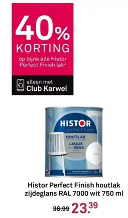 Karwei Histor Perfect Finish houtlak zijdeglans RAL 7000 wit aanbieding