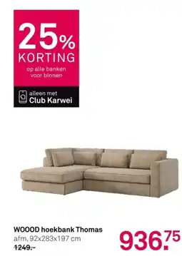 Karwei WOOOD hoekbank Thomas aanbieding