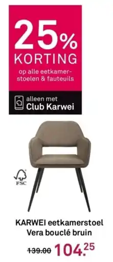 Karwei KARWEI eetkamerstoel Vera bouclé bruin aanbieding