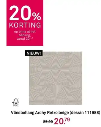 Karwei Vliesbehang Archy Retro beige aanbieding