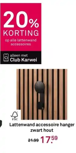Karwei Lattenwand accessoire hanger zwart hout aanbieding