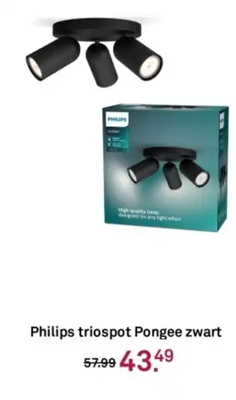 Karwei Philips triospot Pongee zwart aanbieding