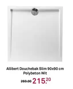 Karwei Allibert Douchebak Slim Polybeton Wit aanbieding