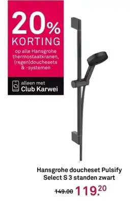 Karwei Hansgrohe doucheset Pulsify Select S 3 standen zwart aanbieding