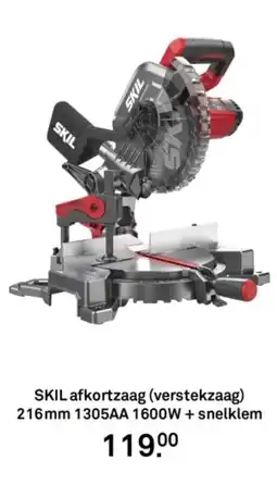 Karwei SKIL afkortzaag verstekzaag 216mm 1305AA 1600W + snelklem aanbieding