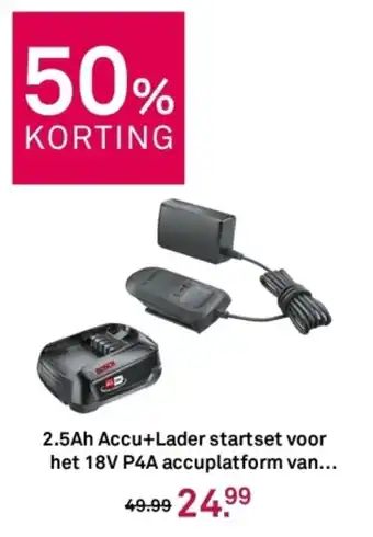 Karwei 2.5Ah Accu+Lader startset voor het 18V P4A accuplatform van aanbieding
