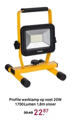 Karwei Profile werklamp op voet 20W 1700Lumen 1,8m snoer aanbieding