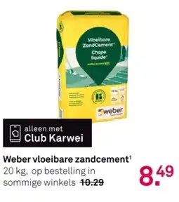 Karwei Weber vloeibare zandcement aanbieding