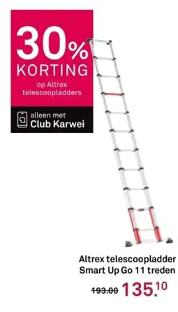 Karwei Altrex telescoopladder Smart Up Go 11 treden aanbieding