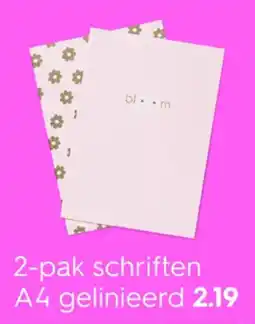 HEMA 2-pak schriften A4 gelinieerd aanbieding