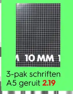 HEMA 3 pak schriften A5 geruit aanbieding