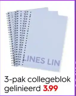 HEMA 3-pak collegeblok gelinieerd aanbieding