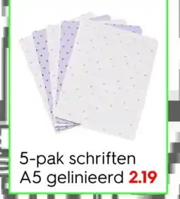 HEMA 5-pak schriften A5 gelinieerd aanbieding