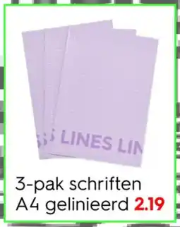 HEMA 3-pak schriften A4 gelinieerd aanbieding