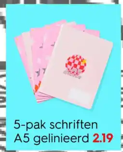 HEMA 5-pak schriften A5 gelinieerd aanbieding