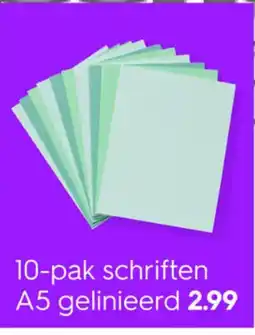 HEMA 10-pak schriften A5 gelinieerd aanbieding