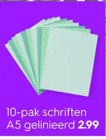HEMA 10-pak schriften A5 gelinieerd aanbieding