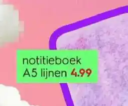 HEMA notitieboek A5 lijnen aanbieding