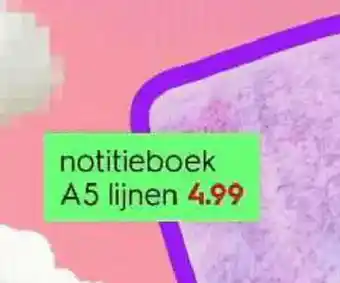 HEMA notitieboek A5 lijnen aanbieding