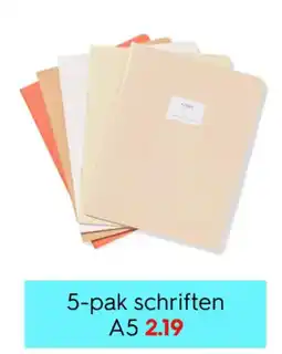 HEMA 5-pak schriften A5 aanbieding