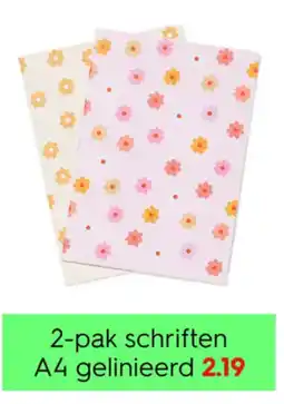 HEMA 2-pak schriften A4 gelinieerd aanbieding
