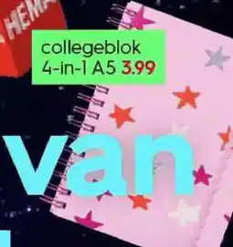HEMA collegeblok 4 in 1 A5 aanbieding