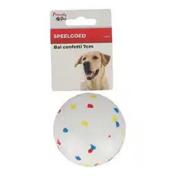 Van Cranenbroek Hondenspeelgoed bal confetti 7cm aanbieding