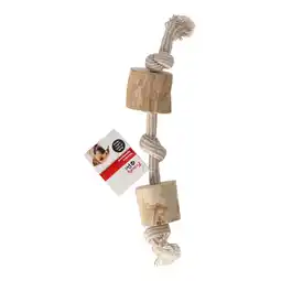 Van Cranenbroek Hondenspeelgoed Java hout 2 blokken+touw bruin M FP aanbieding