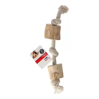 Van Cranenbroek Hondenspeelgoed Java hout 2 blokken+touw bruin M FP aanbieding