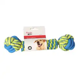 Van Cranenbroek Hondenspeelgoed knoopbeen blauw/geel 28cm FP aanbieding