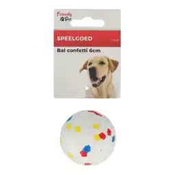 Van Cranenbroek Hondenspeelgoed bal confetti 6cm aanbieding
