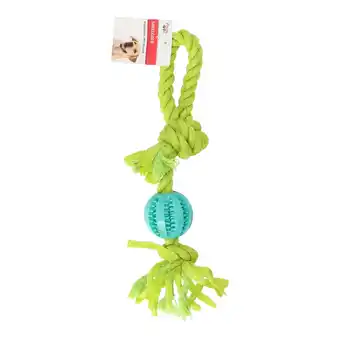 Van Cranenbroek Hondenspeelgoed touw+bal TPR blauw aanbieding