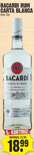 Super Dirck 3 Bacardi rum carta blanca aanbieding