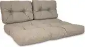 Bol.com PAZOON - Palletkussen met rugkussens - 3-delig - Taupe - 120x80cm - Tuinkussen - Loungekussen aanbieding