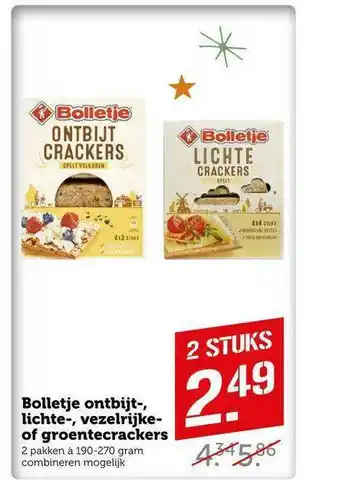 CoopCompact Bolletje Ontbijt-, Lichte-, Vezelrijke- Of Groentecrackers aanbieding