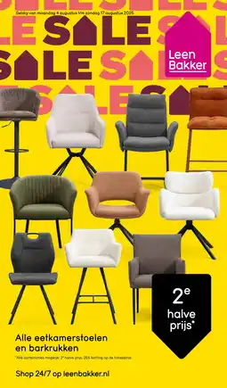 Leen Bakker Alle eetkamerstoelen en barkrukken aanbieding