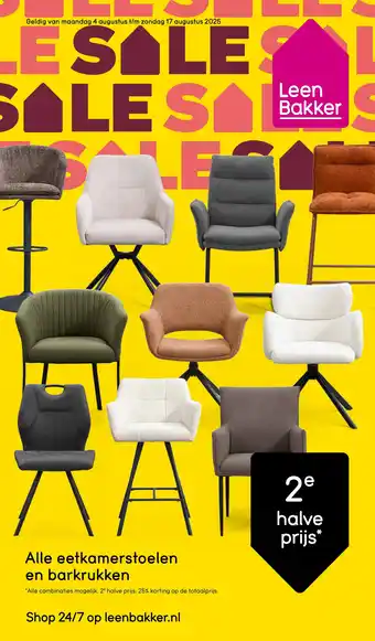 Leen Bakker Alle eetkamerstoelen en barkrukken aanbieding