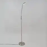 Bol.com QAZQA Eva fl Staande leeslamp - 1 lichts - H 1580 mm - Staal aanbieding