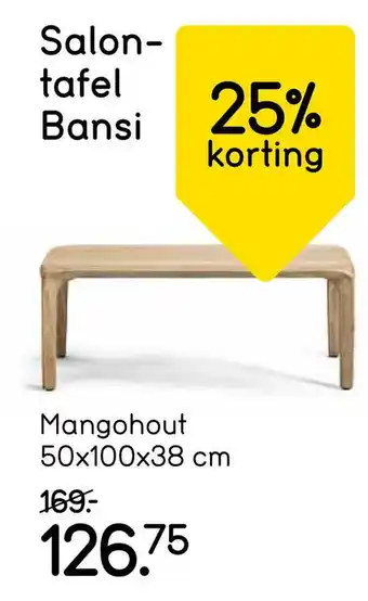 Leen Bakker Salon- tafel Bansi aanbieding