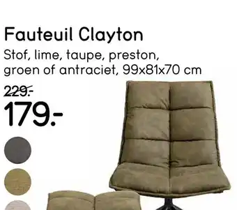 Leen Bakker Fauteuil Clayton aanbieding