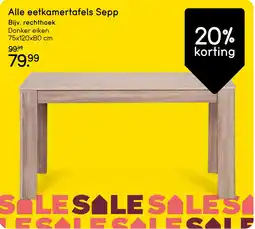 Leen Bakker Alle eetkamertafels Sepp aanbieding