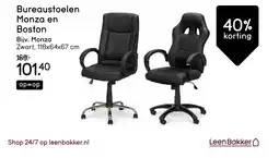 Leen Bakker Bureaustoelen Monza en Boston aanbieding