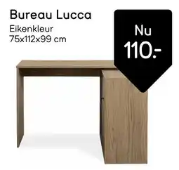 Leen Bakker Bureau Lucca Eikenkleur aanbieding