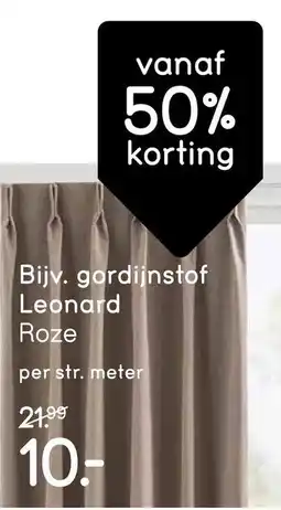 Leen Bakker Bijv. gordijnstof Leonard Roze aanbieding