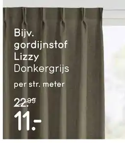 Leen Bakker Gordijnstof lizzy donkergrijs aanbieding