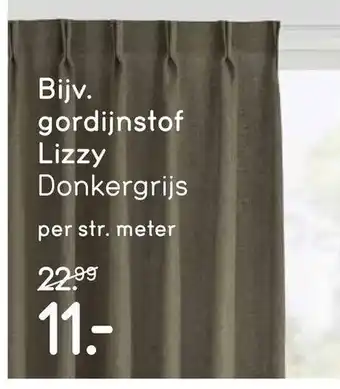Leen Bakker Gordijnstof lizzy donkergrijs aanbieding