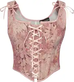 Amazon SCARLET DARKNESS Dames Renaissance Corset Top Vintage Bloemenprint Corsage Vest aanbieding