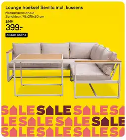 Leen Bakker Lounge hoekset Sevilla incl. kussens aanbieding