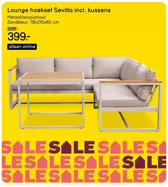 Leen Bakker Lounge hoekset Sevilla incl. kussens aanbieding